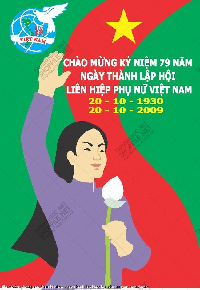 file vector phong san khau ki niem ngay thanh lap hiep hoi phu nu viet nam